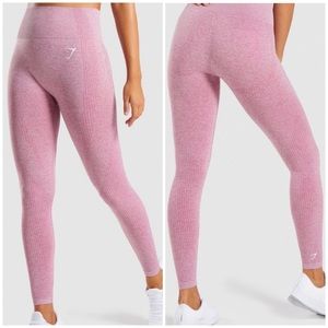 Gym Shark Vital Seamless High Waisted Leggings In Dusky Pink Marl